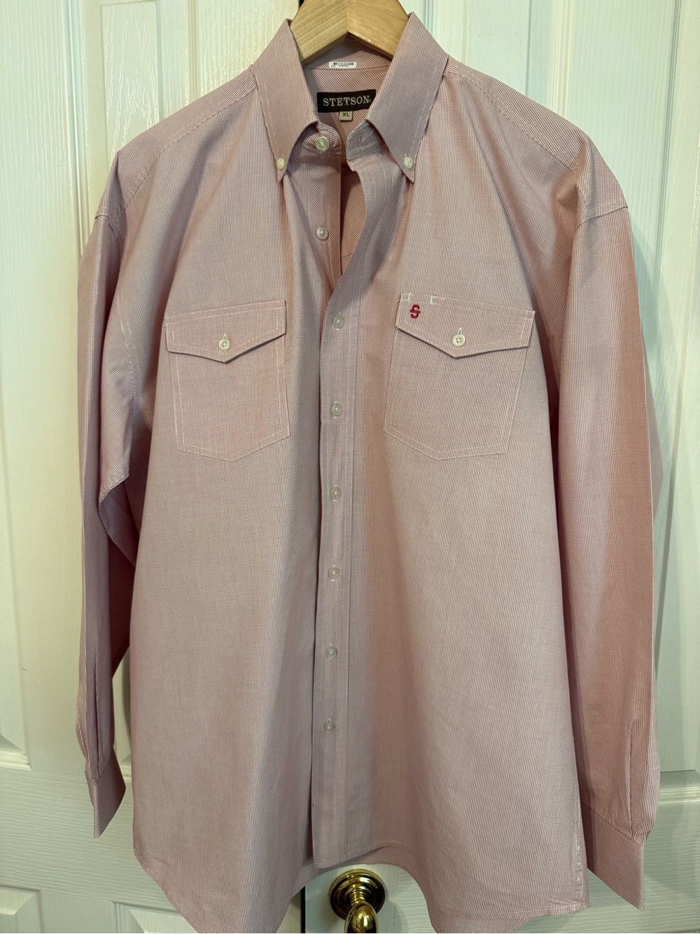 Stetson Men’s Light Pink Button-Down Western Shirt